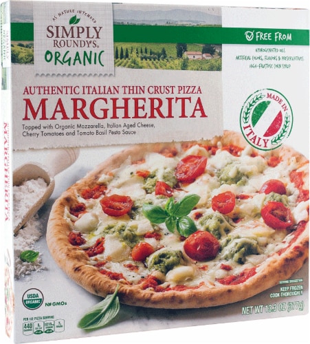 Simply Roundy's Organic Authentic Italian Thin Crust Margherita Frozen Pizza Perspective: front