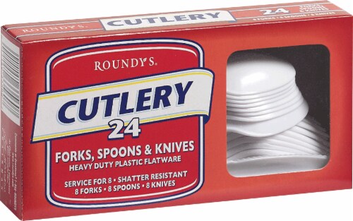 Roundy's Cutlery Heavy Duty Plastic Flatware Perspective: front