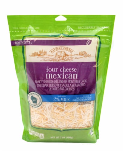 Roundy's® 2% Milk Four Cheese Mexican Blend Shredded Cheese Perspective: front