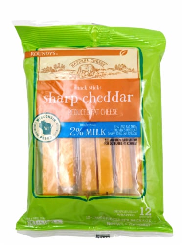 Roundy's 2% Sharp Chedder Snack Sticks Perspective: front