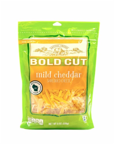Roundy's® Bold Cut Mild Cheddar Shredded Cheese Perspective: front