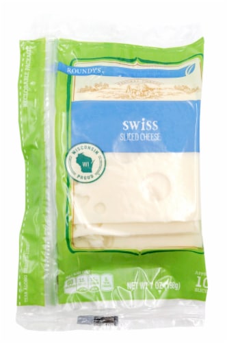 Roundy's Natural Sliced Swiss Cheese Perspective: front