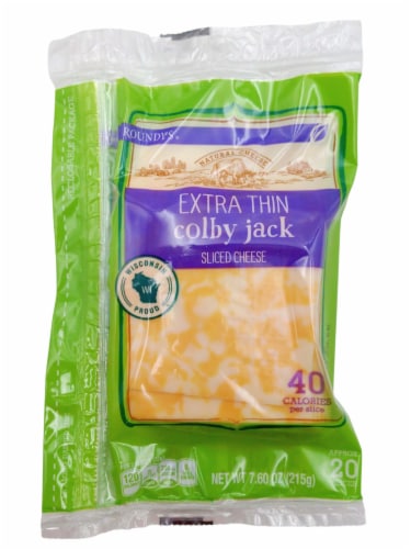 Roundy's Extra Thin Colby Jack Sliced Cheese Perspective: front