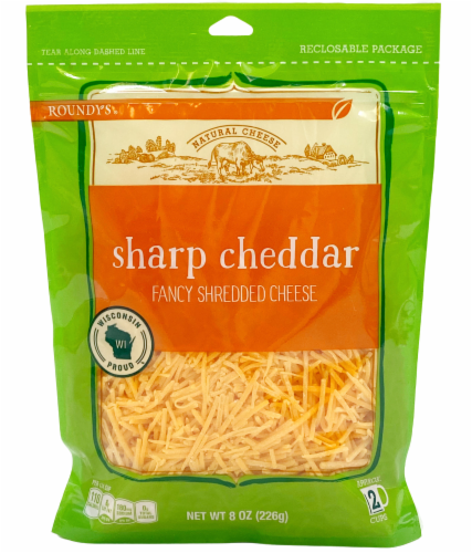 Roundy's® Sharp Cheddar Shredded Cheese Perspective: front