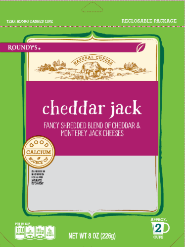 Roundy's® Cheddar Jack Blend Shredded Cheese Perspective: front