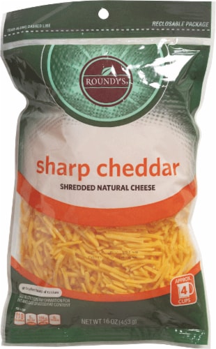 Roundy's Shredded Sharp Cheddar Cheese Perspective: front