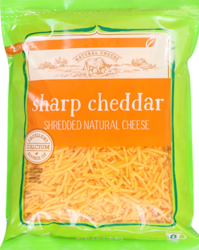 Roundy's® Sharp Cheddar Shredded Cheese Perspective: front