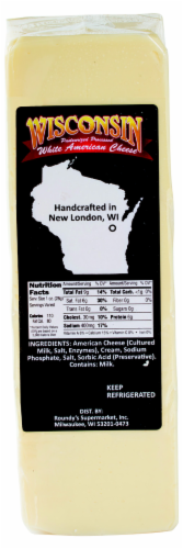 Wisconsin White American Cheese Fresh Sliced Deli Cheese Perspective: front