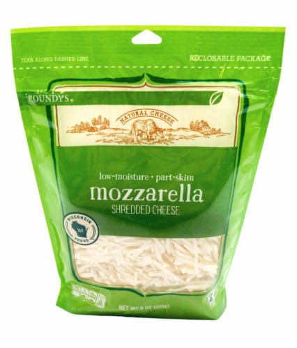 Roundy's Shredded Mozzarella Cheese Perspective: front