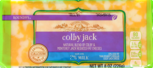 Roundy's® Low Fat Colby-Jack Block Cheese Perspective: front