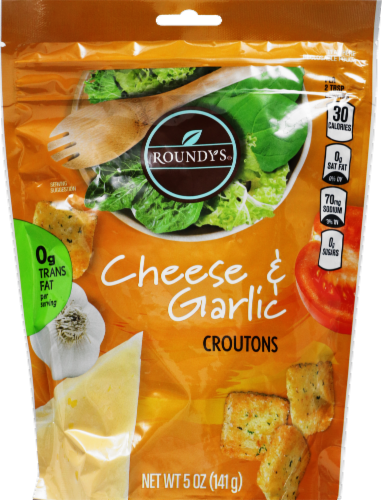 Roundy's Cheese & Garlic Croutons Perspective: front