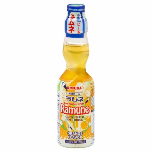 Kimura Ramune Orange Drink Perspective: front