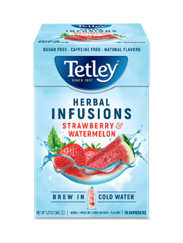 Tetley® Strawberry & Watermelon Herbal Infusion Perspective: front