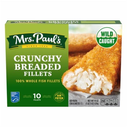 Mrs. Paul's Crunchy Breaded Frozen Fish Fillets Perspective: front