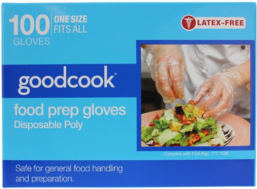GoodCook® Disposable Poly Food Prep Gloves - Clear Perspective: front