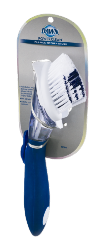 Dawn PowerClean Fillable Kitchen Brush - Blue/White Perspective: front