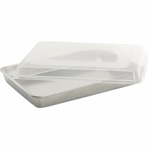 Nordic Ware Natural High-Sided Sheet Cake Pan with Lid - Silver Perspective: front