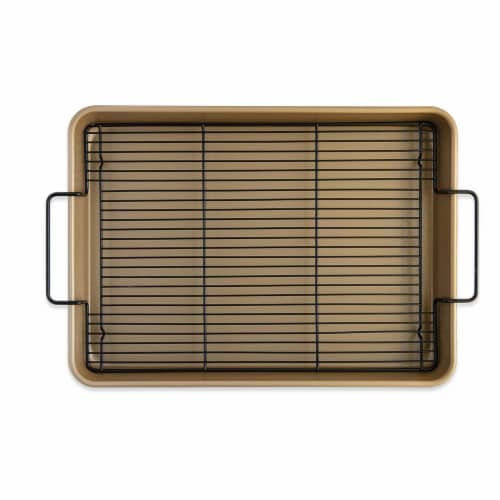 Nordic Ware Nonstick High-Sided Oven Crisp Baking Tray,Gold, 1