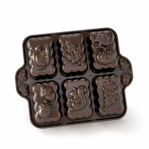 Nordic Ware Harvest Mini Loaf Pan Perspective: front