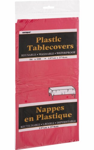 Unique Plastic Rectangular Tablecloth - Red Perspective: front