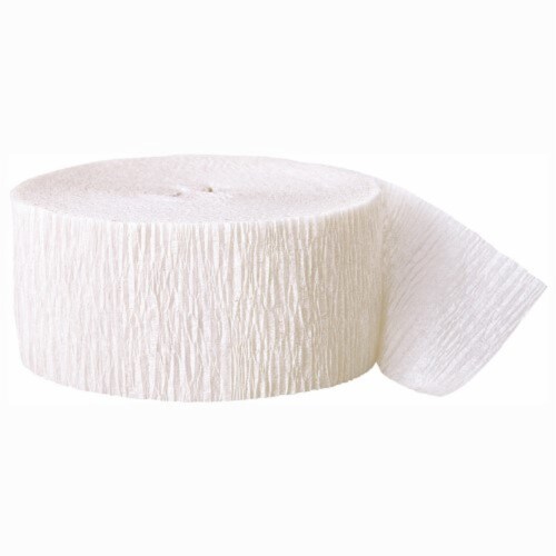 Unique Crepe Streamer - White Perspective: front