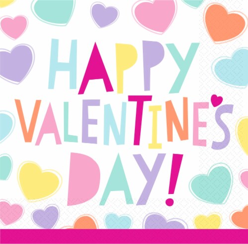 Unique Conversation Valentine's Day Hearts Beverage Napkins Perspective: front