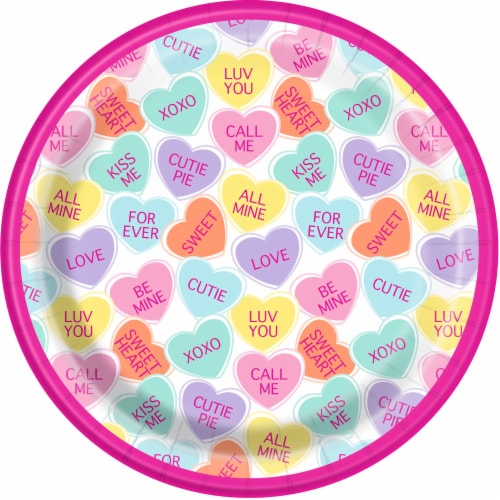 Unique Conversation Valentine's Day Hearts Plates Perspective: front