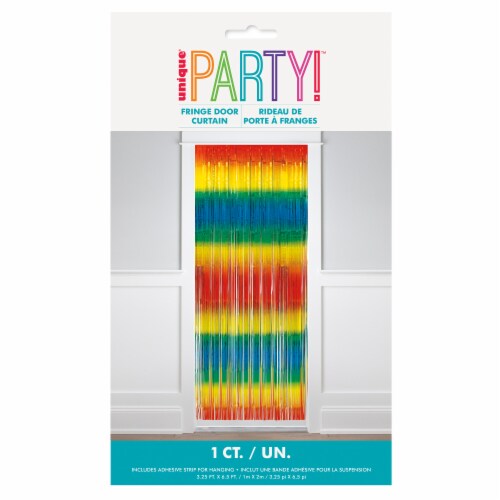 Unique Foil Fringe Door Curtain - Rainbow Perspective: front