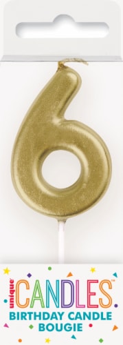 Unique® Candles™ Birthday Candle #6 Perspective: front