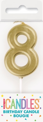 Unique® Candles™ Birthday Candle #8 Perspective: front
