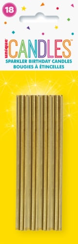 Unique® Candles™ Sparkler Birthday Candles - Gold Perspective: front