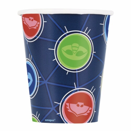 PJ Masks 9oz Birthday Party Paper Cups 8ct Perspective: front