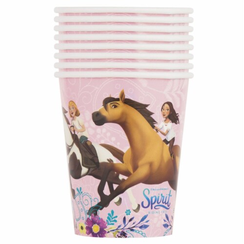 Spirit Riding Free 9 oz Paper Cups [8 Per Package] Perspective: front