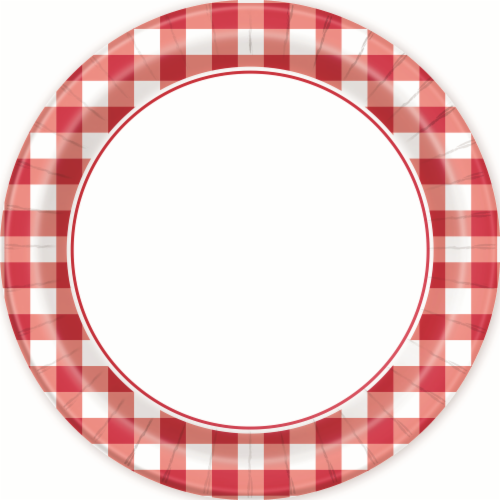 Gingham 8ct 9" Round Plates Perspective: front