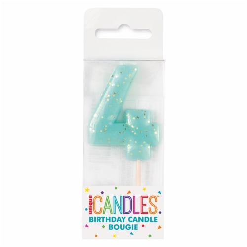 Unique Mini Multi Color Glitter Birthday Candle #4 Perspective: front