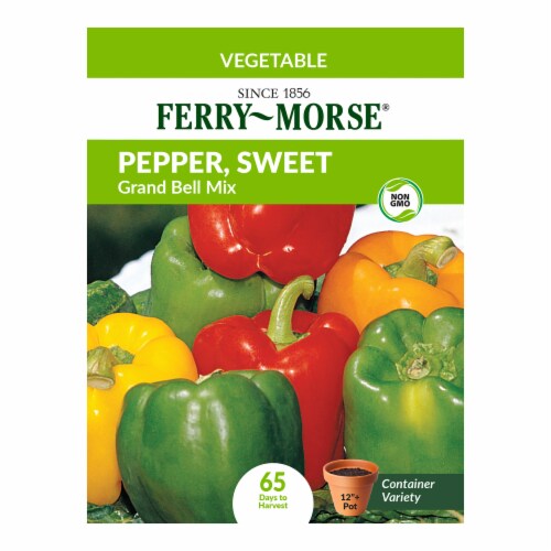 Ferry-Morse® Sweet Pepper Grand Bell Mix Vegetable Seed Packet Perspective: front