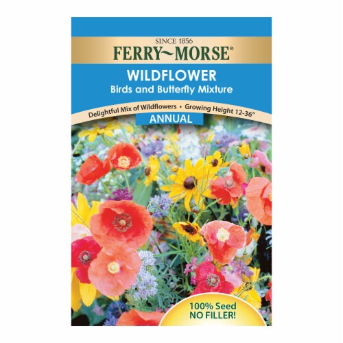 Ferry-Morse® Wildflower Bird and Butterfly Mixture Seed Packet Perspective: front