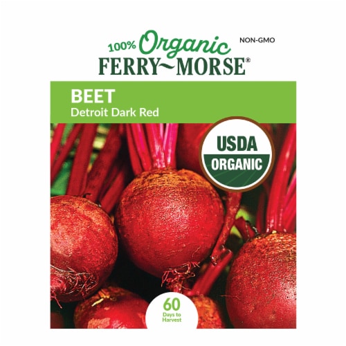 Ferry-Morse® Organic Detroit Dark Red Beet Vegetable Seed Packet Perspective: front