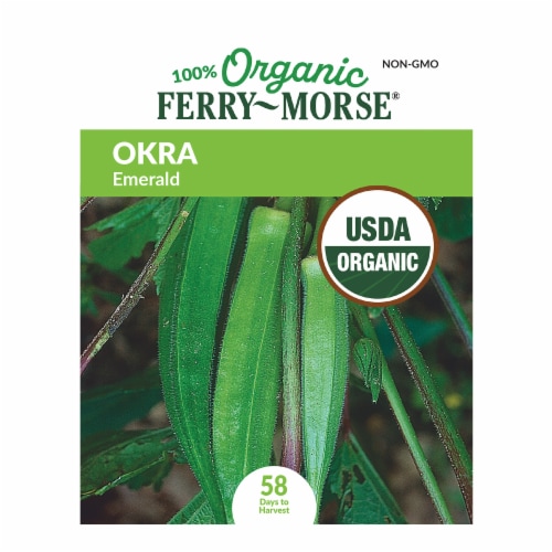 Ferry-Morse® Organic Emerald Okra Seeds Perspective: front