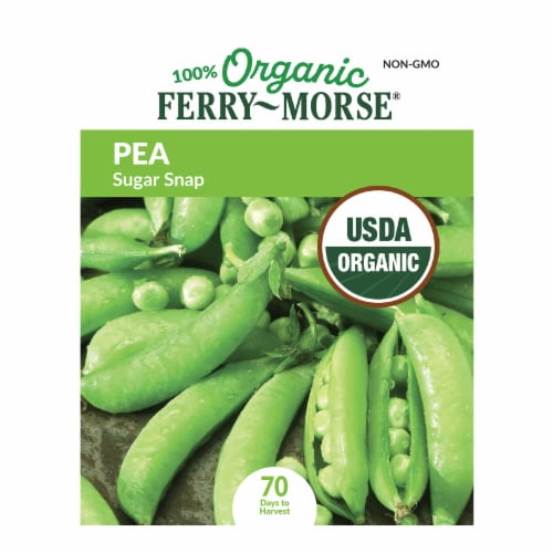 Ferry-Morse® Organic Sugar Snap Pea Vegetable Seed Packet Perspective: front