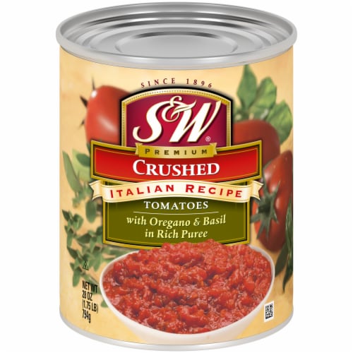 S&W® Crushed Italian Recipe Tomatoes with Organic & Basil Perspective: front