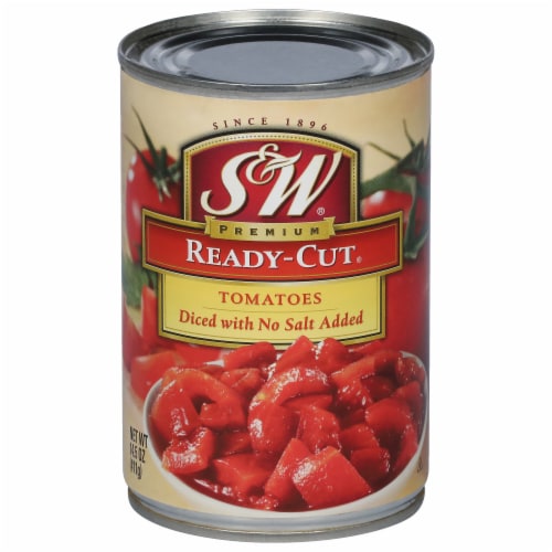 S&W® Ready-Cut No Salt Added Diced Tomatoes Perspective: front