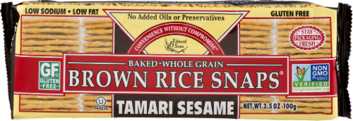 Edward & Sons Tamari Sesame Brown Rice Snaps Perspective: front