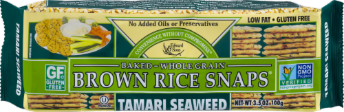 Edward & Sons Tamari Seaweed Brown Rice Snaps Perspective: front