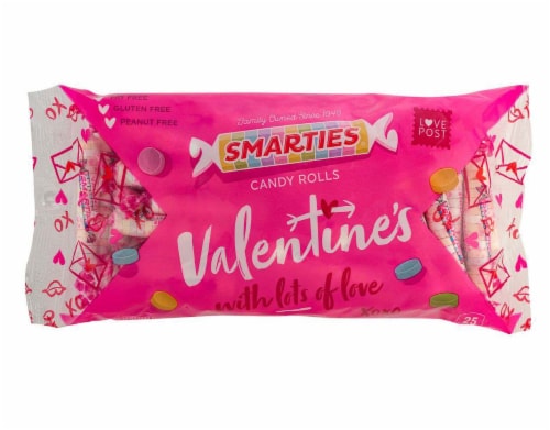 Smarties® Rolls Hard Valentine's Day Candy Bag Perspective: front