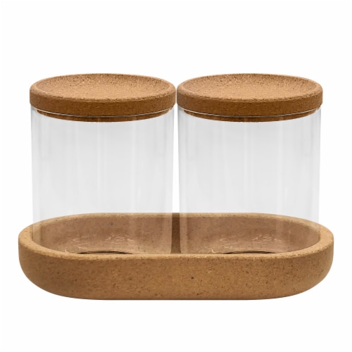 Allure Canister with Cork Tray Perspective: front