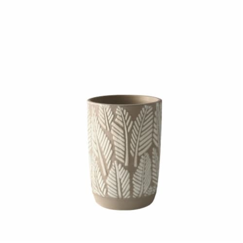 Allure Embossed Leaf Tumbler Tan Perspective: front