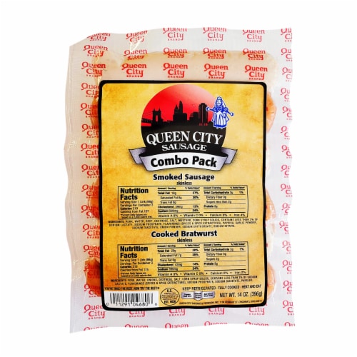 Queen City Sausage Bratwurst & Smoked Sausage Combo Pack Perspective: front