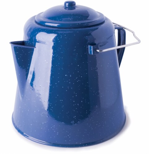 Stansport Enamel Coffee Pot - Blue Perspective: front