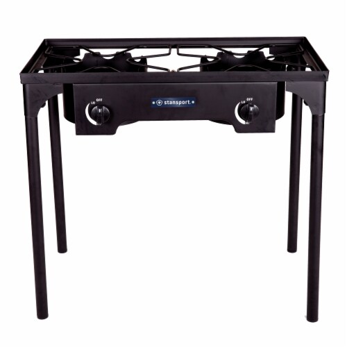 Stansport Portable 2-Burner Camp Stove with Burners and Stand Perspective: front